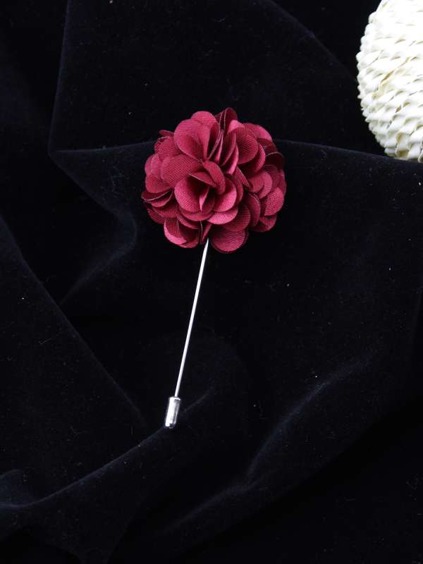 Peluche Dual Shaded Beauty Maroon & Navy Blue Colored Brooch / Lapel Pin  for Men