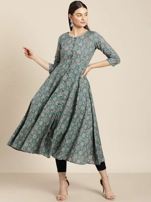 Floral print anarkali kurtis store online
