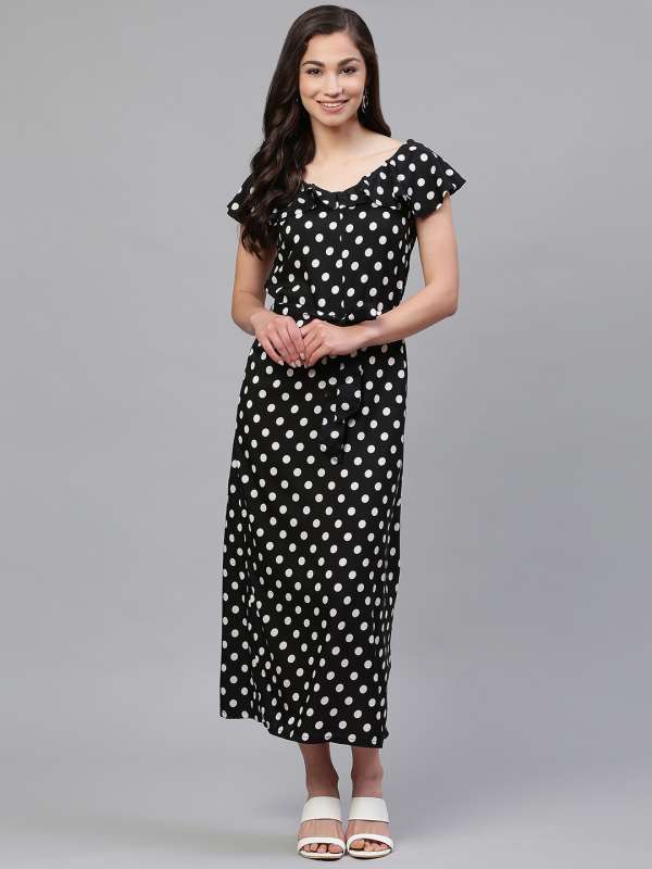 myntra polka dot dress