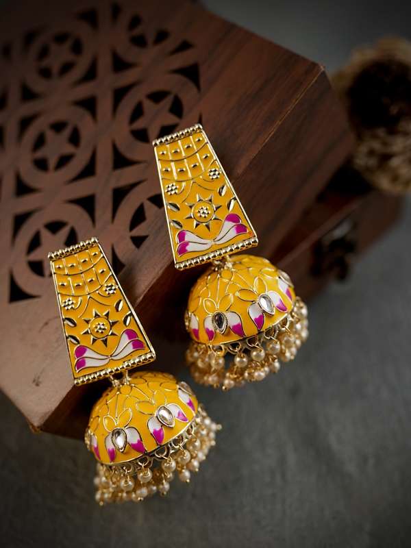 Yellow big sale earrings