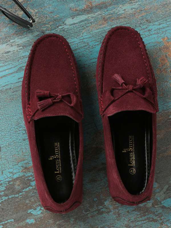 Maroon suede loafers discount mens
