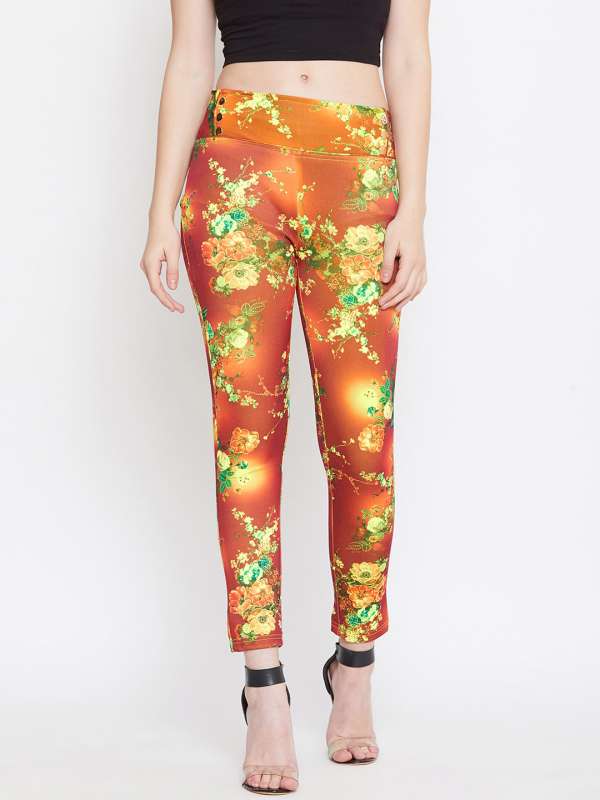 printed jeggings myntra
