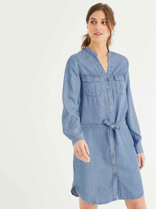 myntra denim dress