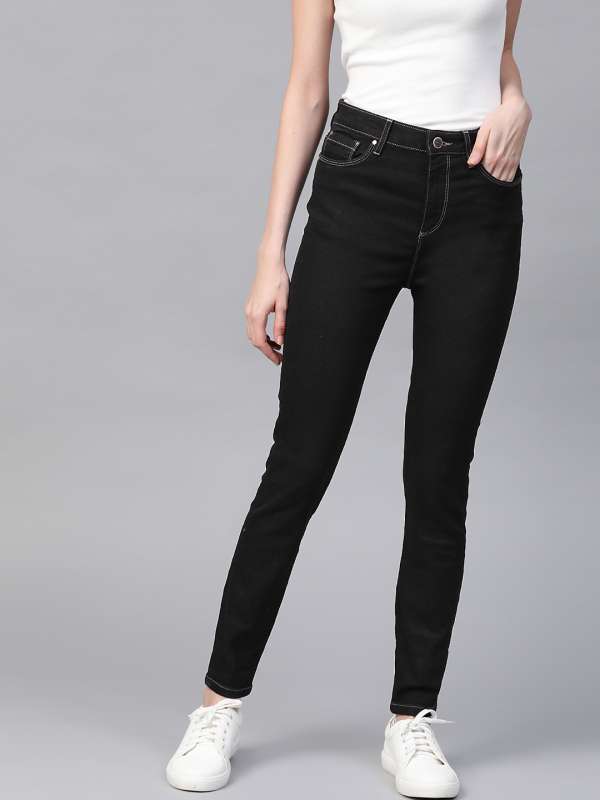 myntra black jeans for ladies