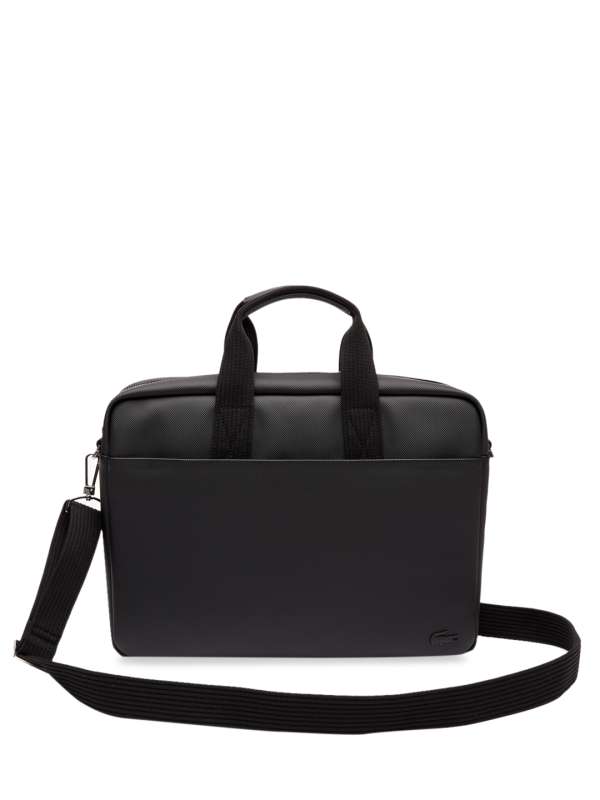 lacoste leather laptop bag