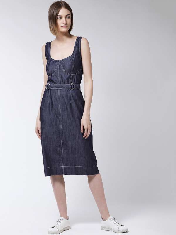 denim one piece myntra