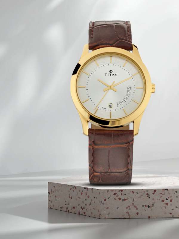Titan Brown Silver Watch Buy Titan Brown Silver Watch online in