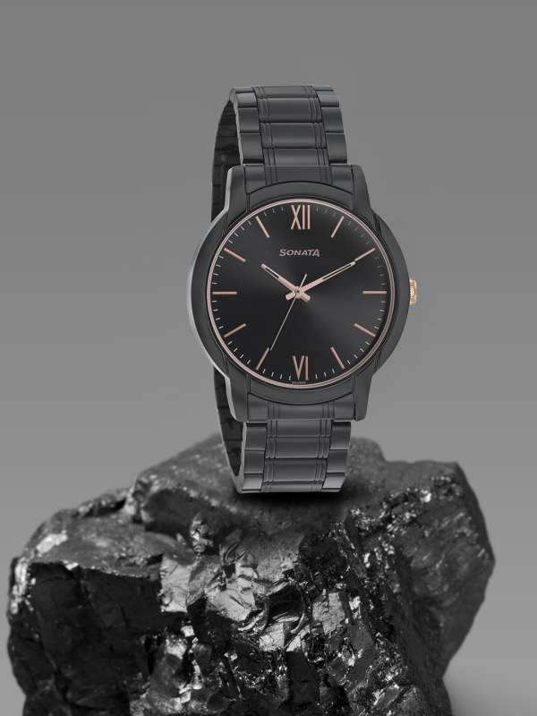 Sonata black top chain watch price