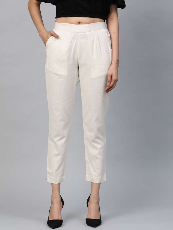 Aurelia Pants  Buy Aurelia Natural Solid Trousers Online  Nykaa Fashion