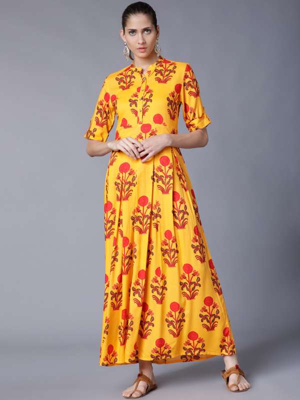 myntra yellow dress