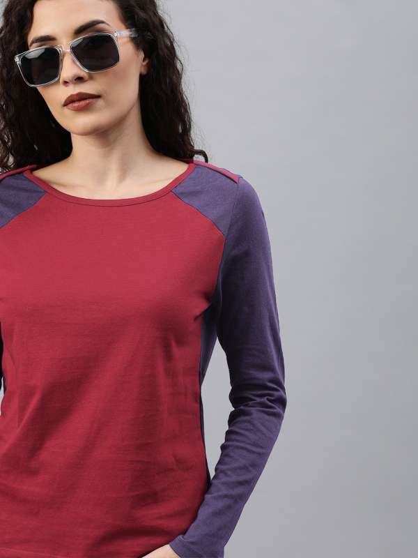 Roadster Women Grey Melange Solid Round Neck Baseball T-shirt (XS) by Myntra