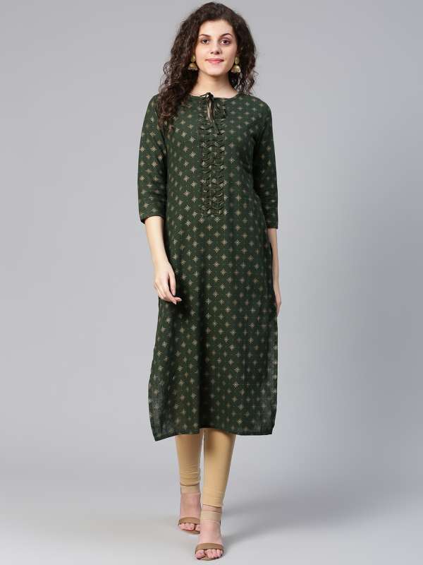 party wear long kurtis myntra