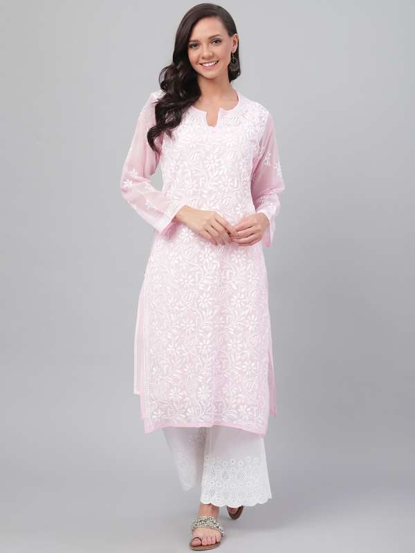 myntra chikankari kurtas