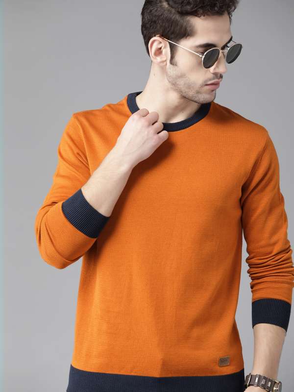 Orange pullover on sale sweater