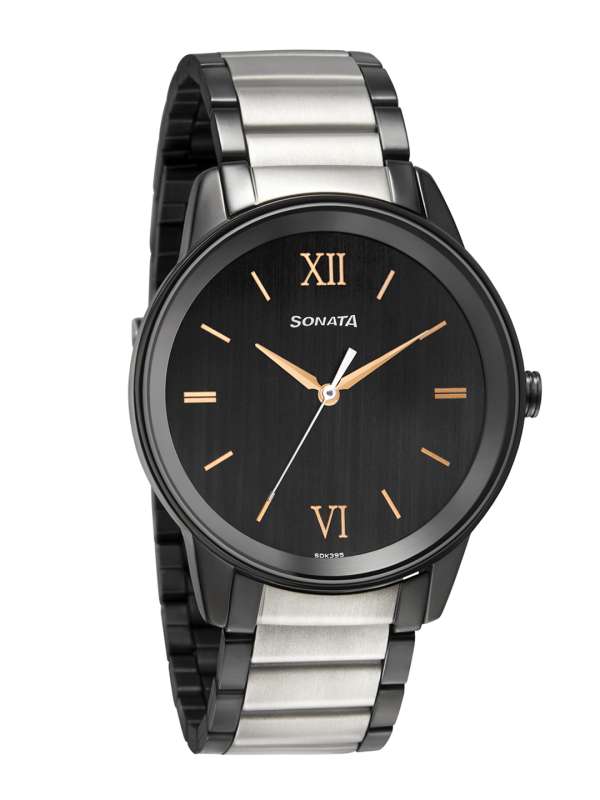 Sonata black sales chain watch