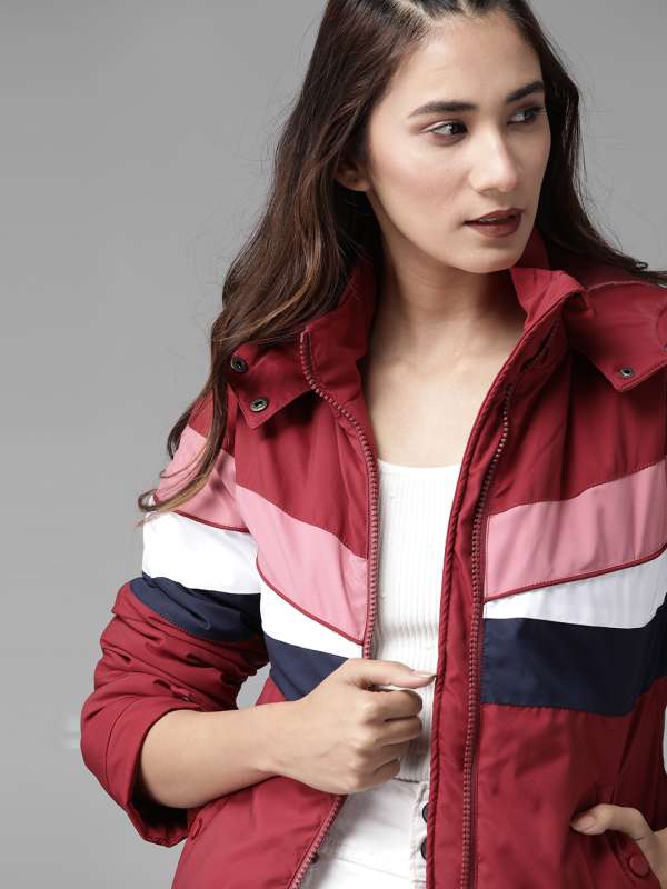 Buy Roadster Women Maroon Solid Hooded Parka Jacket - Jackets for Women  5453182