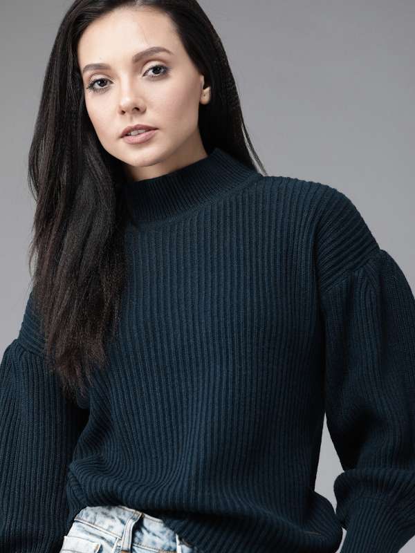 Women Teal Sweaters Buy Women Teal Sweaters online in India