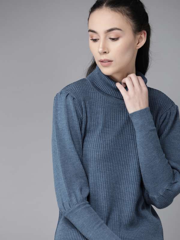 high neck sweater myntra
