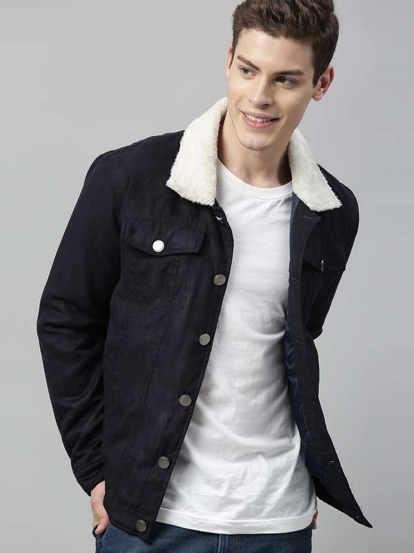 Blue Men Jackets Here And Now - Buy 