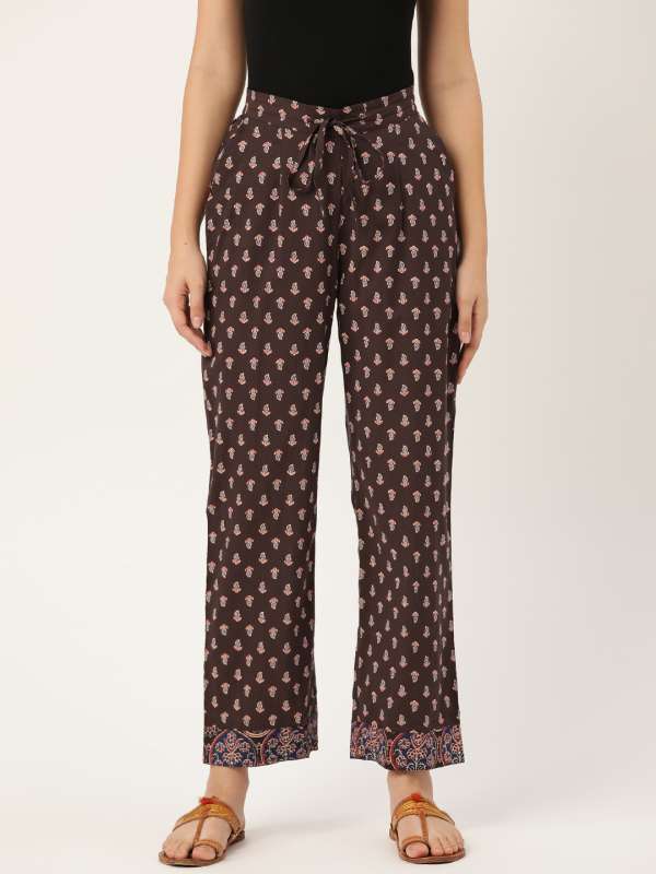 printed palazzo pants myntra