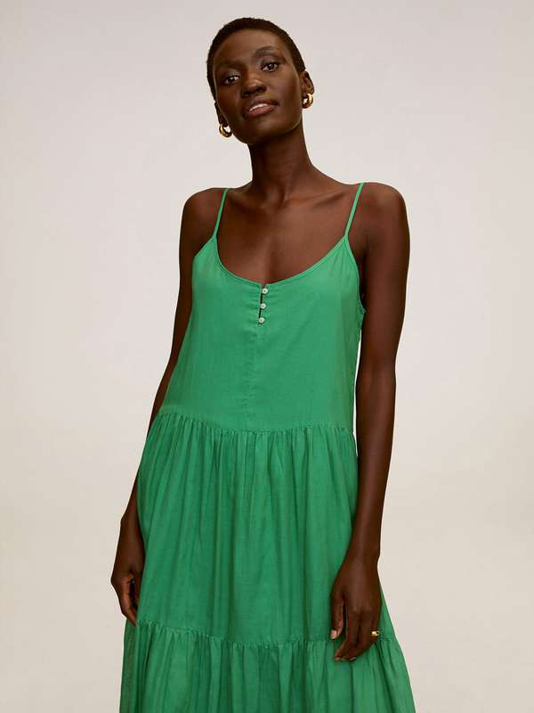 Mango green dress 2020 clearance