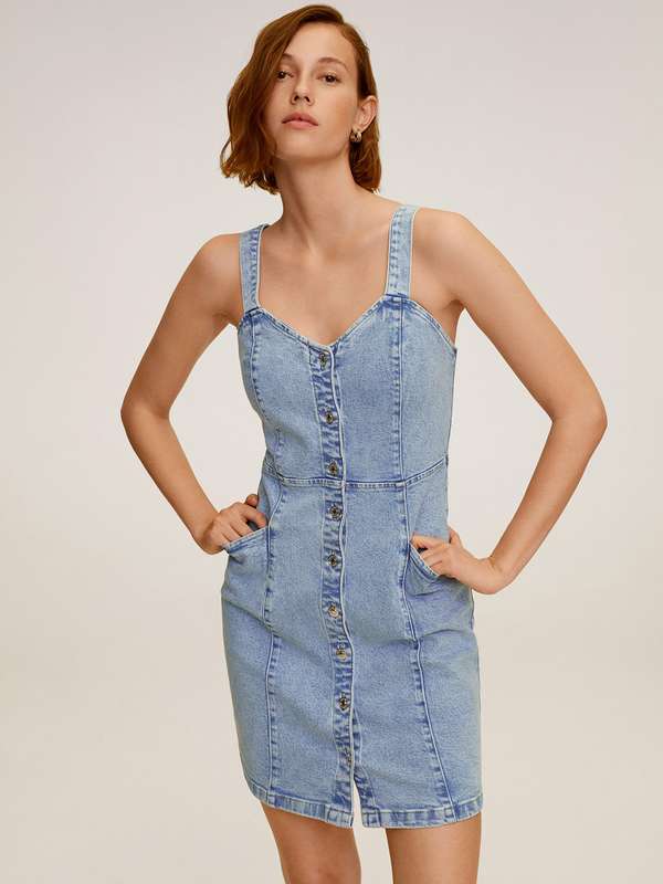 denim one piece myntra