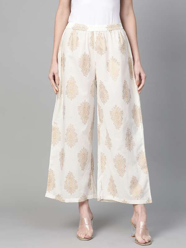 Golden palazzo pants myntra Clearance