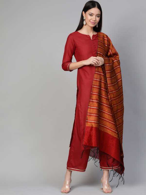 palazzo suit sets myntra