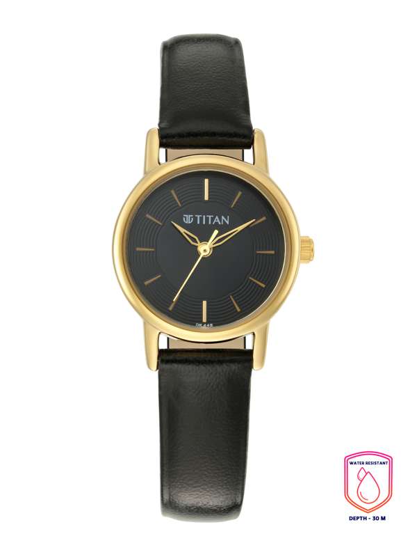 Titan black dial leather strap watch new arrivals