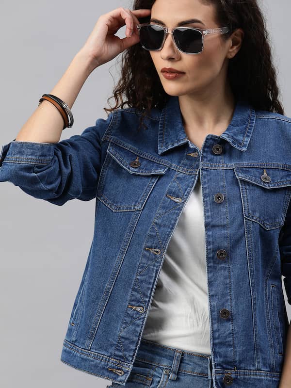 Navy Blue L WOMEN FASHION Jackets Jacket Jean Stradivarius jacket discount 64% 