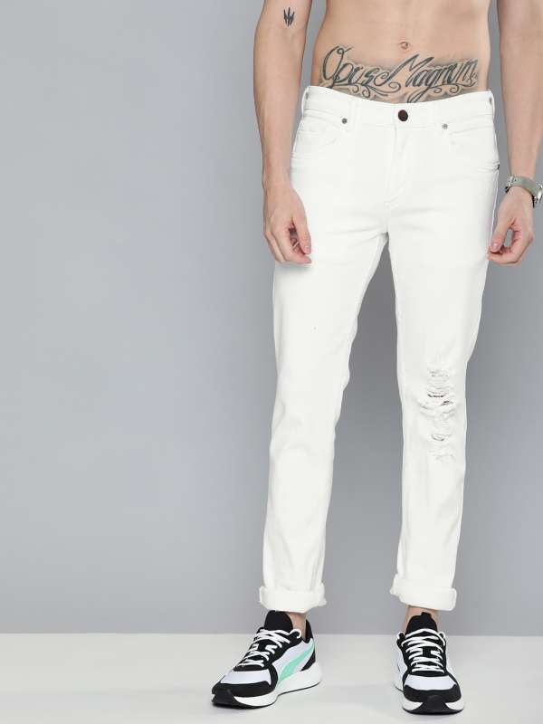 white jeans myntra
