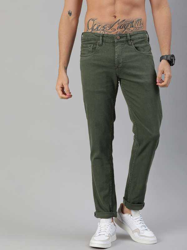 grey green jeans