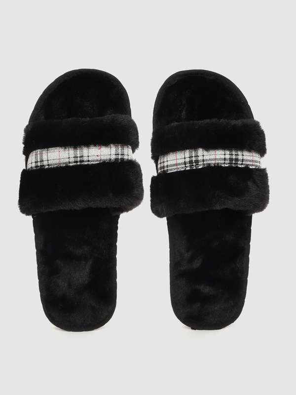 Fur slippers myntra Clearance