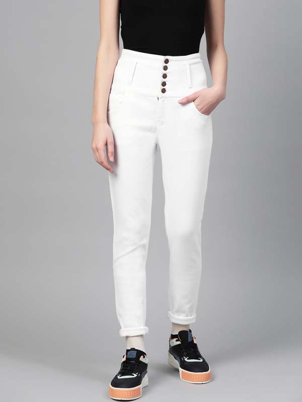 white jeans pant for ladies