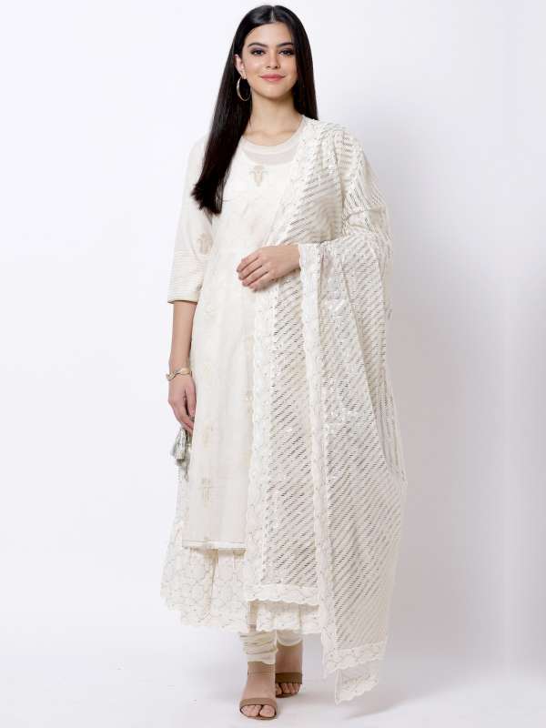 Biba Off White Solid Salwar Suit Buy Biba Off White Solid Salwar Suit online in India