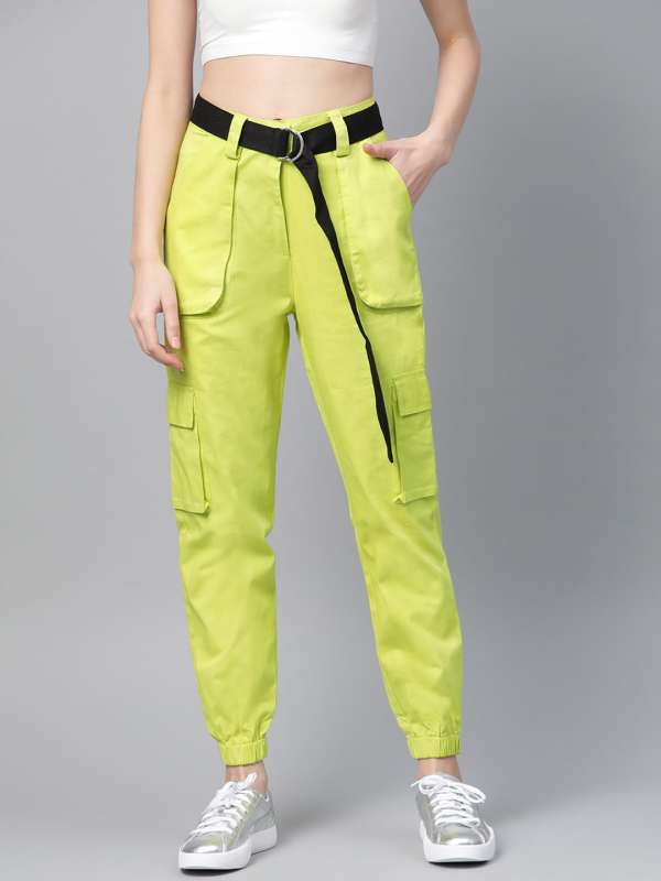 SHOWOFF Women's Casual Jogger High-Rise Lime Green Jeans