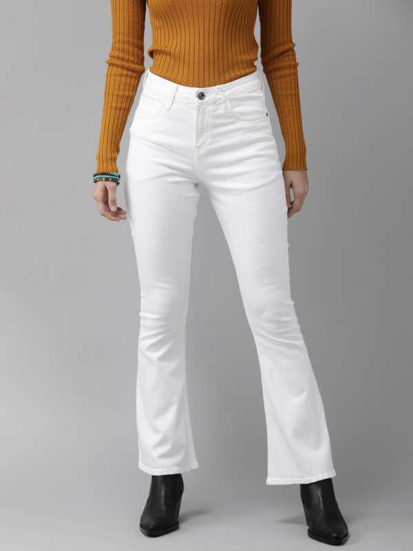 white jeans myntra