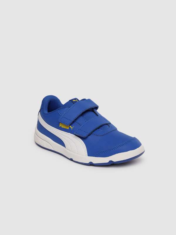 white puma velcro shoes