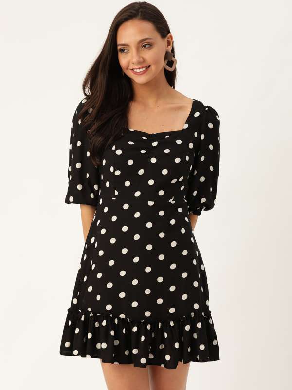 myntra polka dot dress