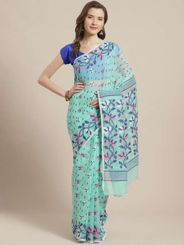 Myntra dhakai jamdani saree top