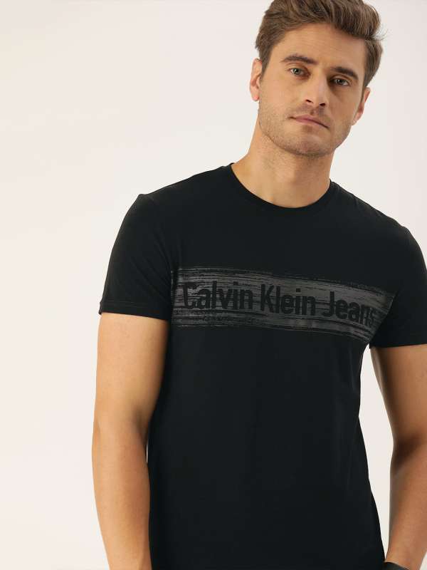 calvin klein plain black t shirt
