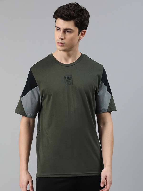 Puma Rebel Bold Basic Olive T Shirt 