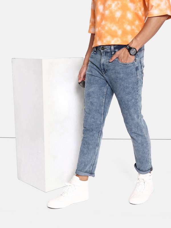Blue acid wash hotsell jeans mens