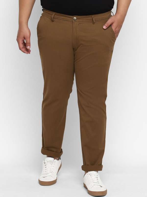 Buy Amber Brown Trouser, Casual Brown Solid Trousers for Men Online