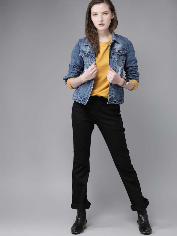 Women's ripped best sale denim jean jacket