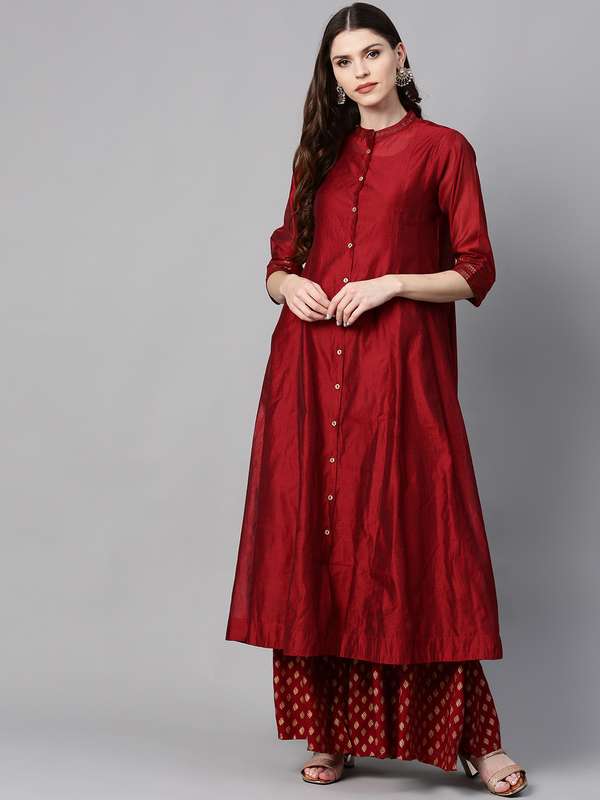 maroon colour anarkali