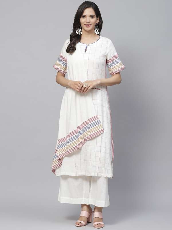 Biba Off White Salwar Suit Buy Biba Off White Salwar Suit online