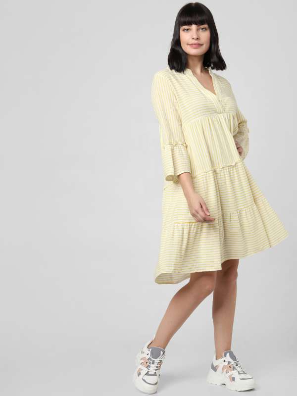 vero moda black and white striped dress