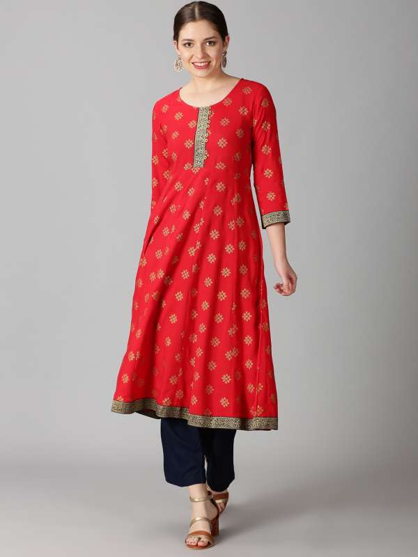 Saffron hot sale threads kurtis