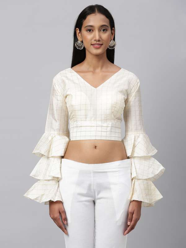 White Saree Blouse Buy White Saree Blouse Online In India This particular blouse is quite different from the other normal style of blouse available in the market. buy white saree blouse online in india